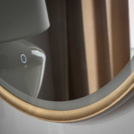 Zuma Line - LED-Badezimmerspiegel mit Hintergrundbeleuchtung LED/36W/230V 3000/4000/6000K Ø 80 cm IP44 Messing