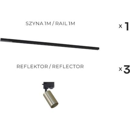 Zuma Line - Spot für Schienensystem 3xGU10/35W/230V schwarz/gold