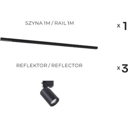 Zuma Line - Spot für Schienensystem 3xGU10/35W/230V schwarz