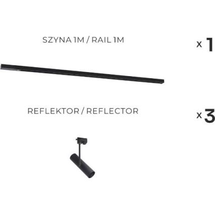 Zuma Line - Spot für Schienensystem 3xGU10/35W/230V schwarz