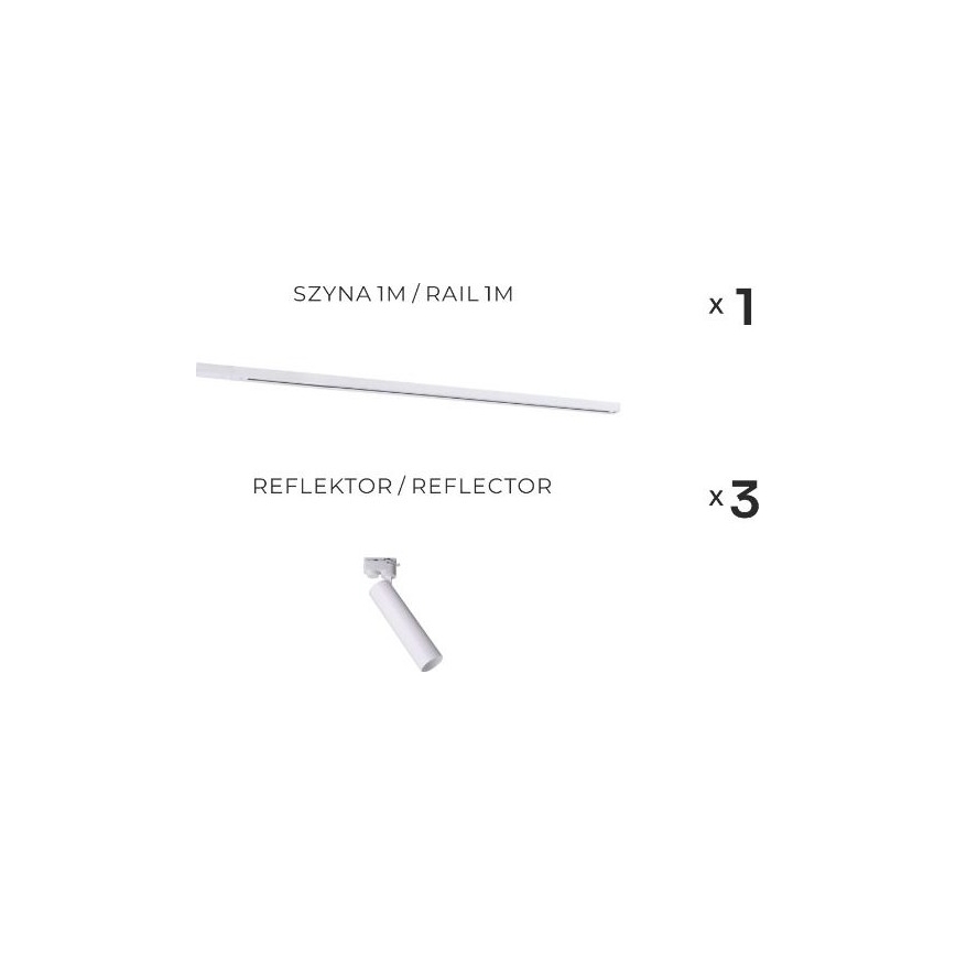 Zuma Line - Schienen-Spot 3x GU10/35W/230V, weiß