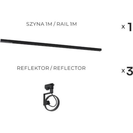 Zuma Line - Spot für Schienensystem 3xGU10/15W/230V schwarz