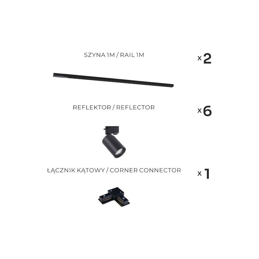 Zuma Line - Schienenstrahler für das Stromschienensystem 6xGU10/35W/230V schwarz