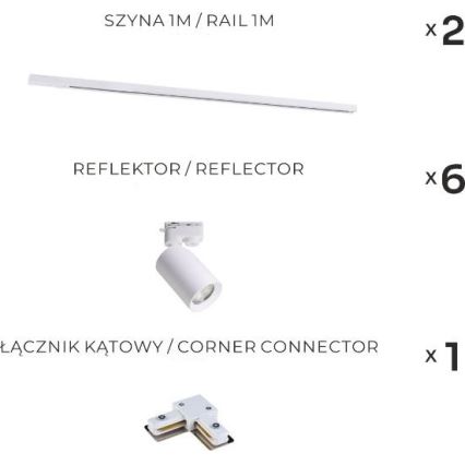 Zuma Line - Schienenstrahler 6xGU10/35W/230V weiß