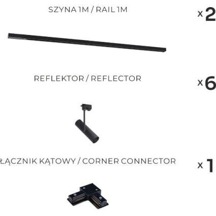 Zuma Line - Schienenstrahler für Schienensystem 6xGU10/35W/230V schwarz