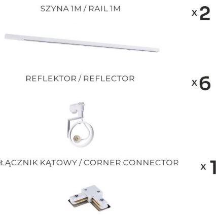 Zuma Line - Schienenstrahler im Schienensystem 6xGU10/15W/230V Weiß