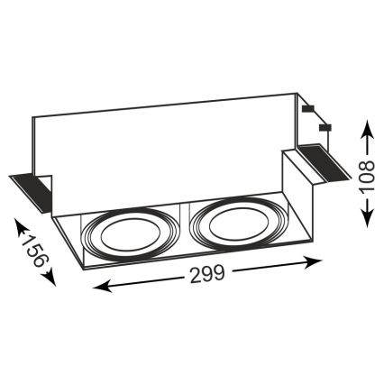 Zuma Line - Einbaulampe 2xGU10-AR111/15W/230V weiß