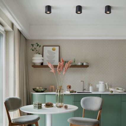 Zuma Line - LED RGBW dimmbarer Bad-Einbaustrahler 1xGU10/6W/230V IP44 schwarz + Fernbedienung