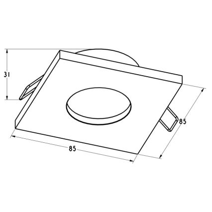 Zuma Line - Badezimmereinbauleuchte 1xGU10/50W/230V IP54 schwarz