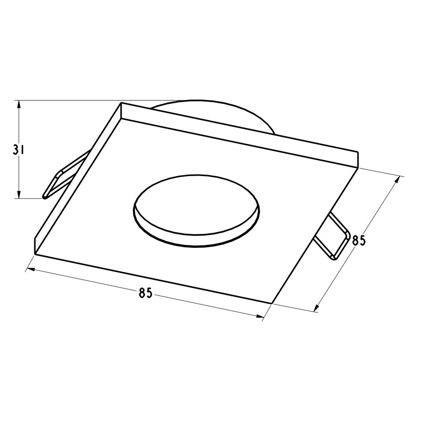 Zuma Line - Badezimmereinbauleuchte 1xGU10/50W/230V IP54 schwarz