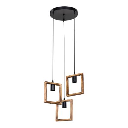 Zuma Line - Hängeleuchte 3xE27/20W/230V Kiefer/schwarz