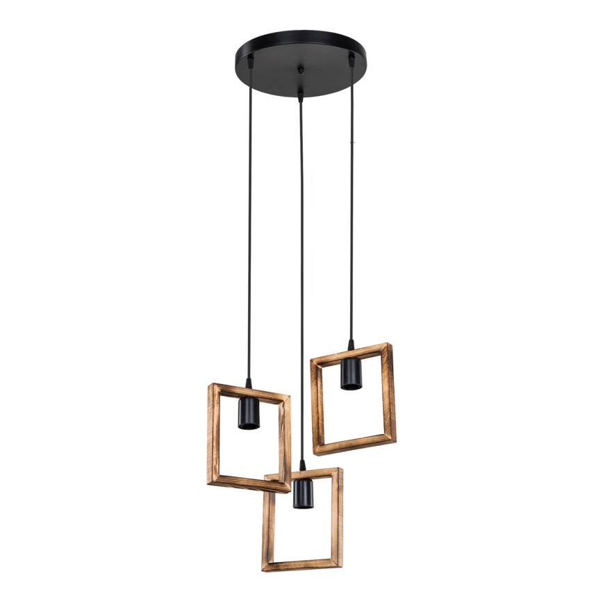 Zuma Line - Hängeleuchte 3xE27/20W/230V Kiefer/schwarz