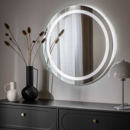 Zuma Line - LED-Badezimmer-Wandspiegel mit LED-Hintergrundbeleuchtung/36W/230V 3000/4000/6000K Ø 80 cm IP44