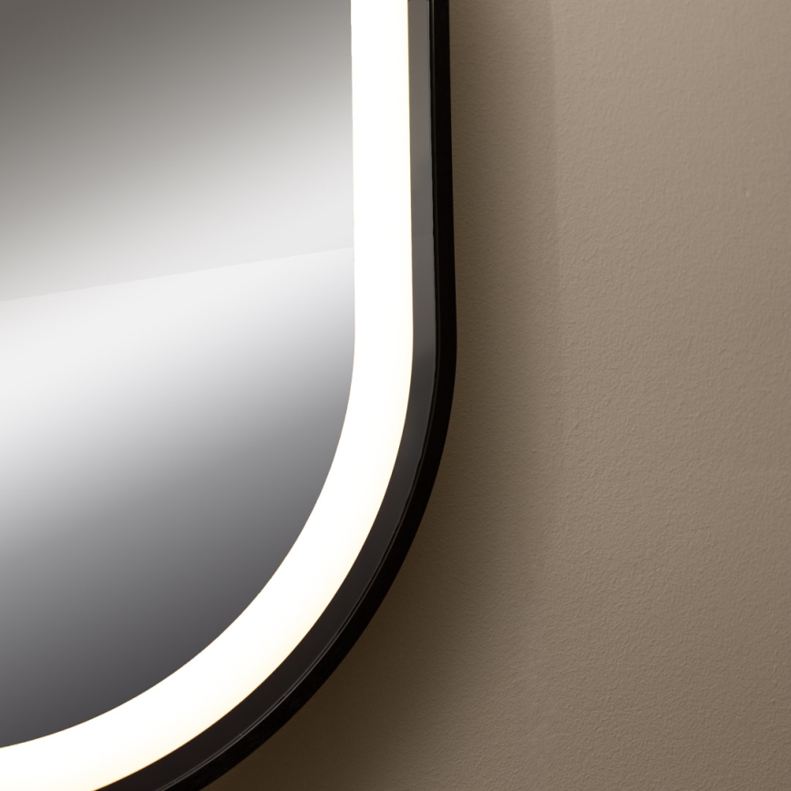 Zuma Line - LED-Badezimmer-Wandspiegel mit Hintergrundbeleuchtung LED/24W/230V 3000/4000/6000K 70x50 cm IP44 schwarz