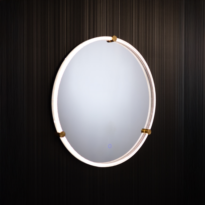Zuma Line - LED-Badezimmer-Wandspiegel mit Hintergrundbeleuchtung LED/24W/230V 3000/4000/6000K d 60 cm IP44 klar/golden