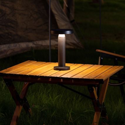 Zuma Line - Dimmbare, aufladbare LED-Solar-Tischleuchte LED/2W/2000 mAh IP44 schwarz
