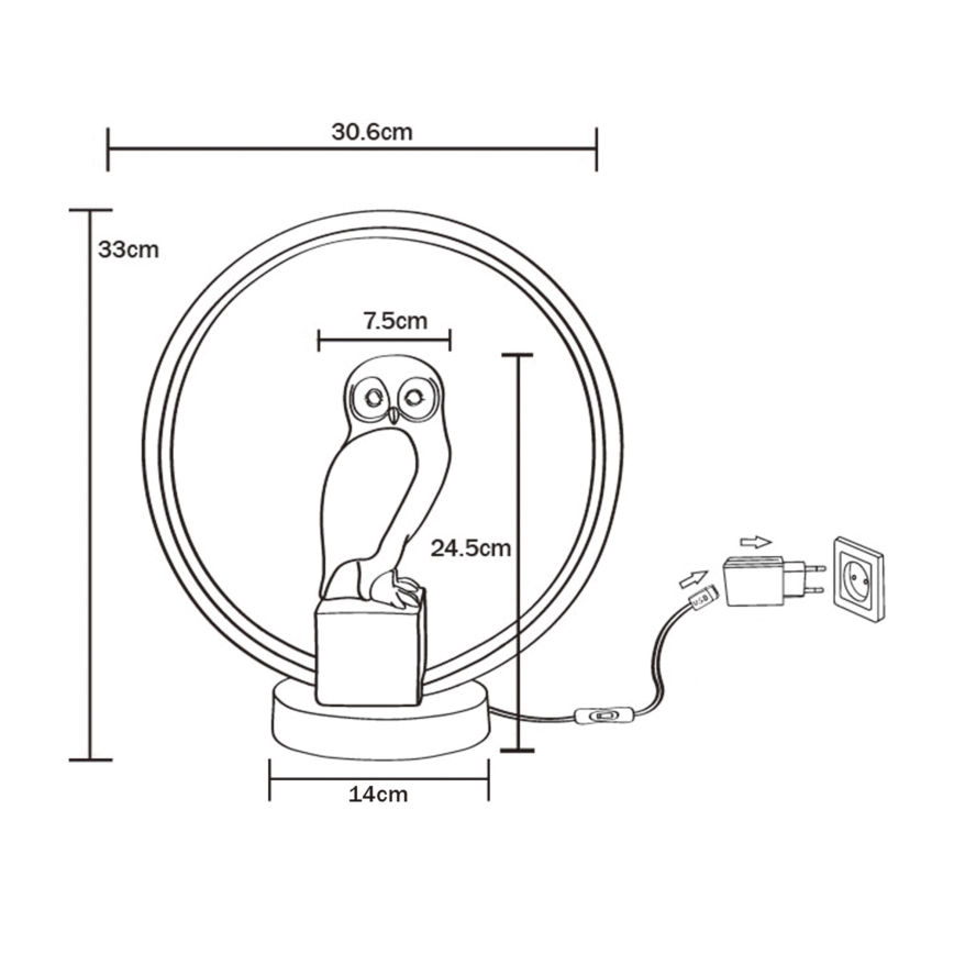 Zuma Line - LED-Tischleuchte LED/4W/5V schwarz/weiß