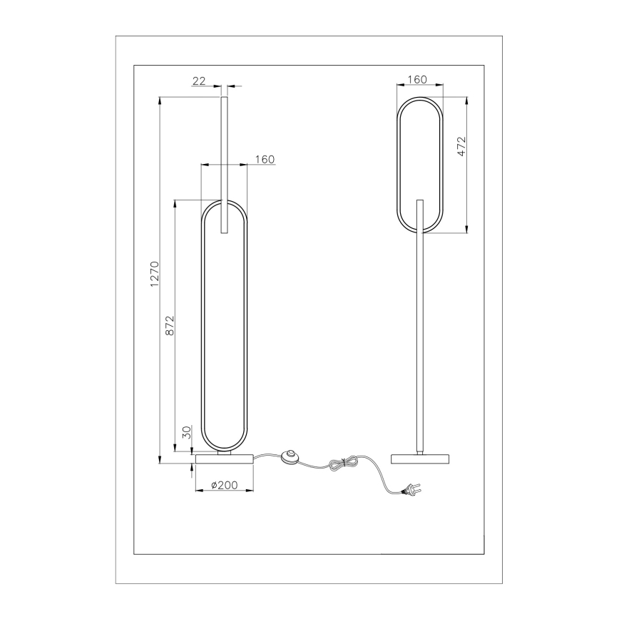 Zuma Line - LED Stehleuchte 2xLED/36W/230V schwarz/gold