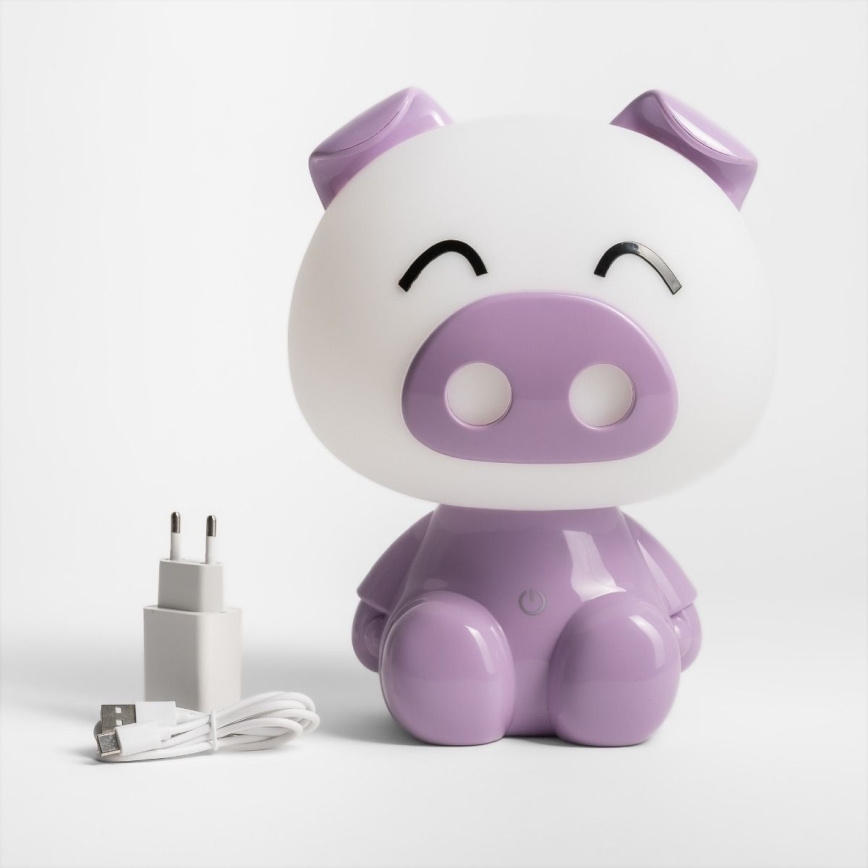 Zuma Line - Dimmbare LED-Kinder-Tischleuchte mit Touch-Steuerung LED/3W/230V Schwein violett