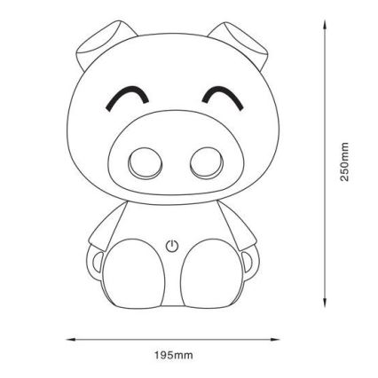 Zuma Line - Dimmbare LED-Kinder-Tischleuchte mit Touch-Steuerung LED/3W/230V Schwein violett