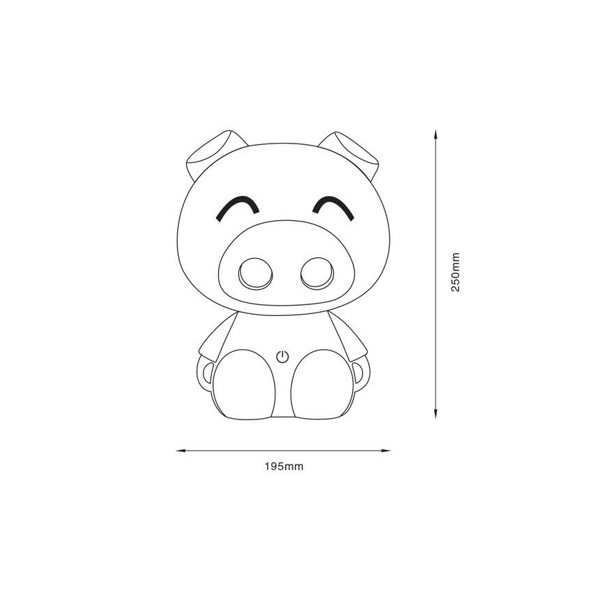 Zuma Line - Dimmbare LED-Kinder-Tischleuchte mit Touch-Steuerung LED/3W/230V Schwein violett