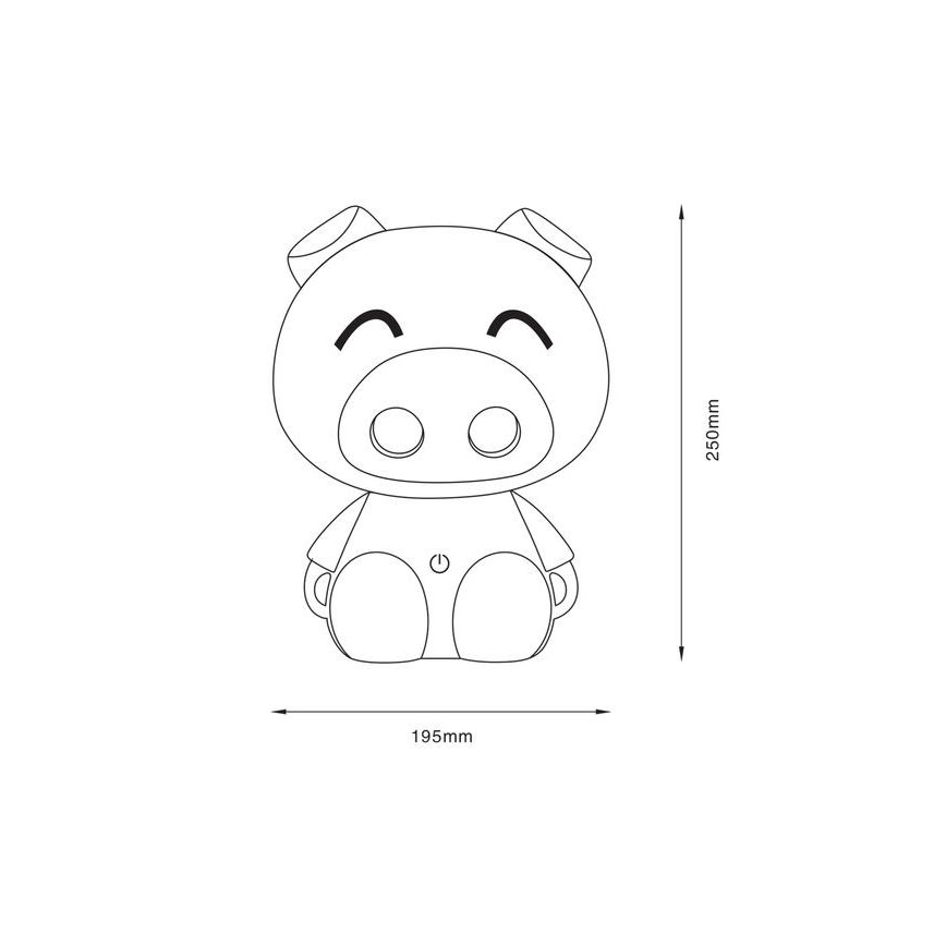 Zuma Line - Dimmbare LED-Kinder-Tischleuchte mit Touch-Steuerung LED/3W/230V Schwein rosa