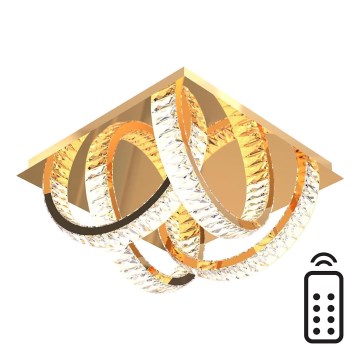 Zuma Line - LED dimmbares Kristall-Deckenleuchte LED/23,5W/230V 2700-6000K goldfarben + Fernbedienung