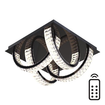 Zuma Line - LED dimmbares Kristall-Deckenleuchte LED/23,5W/230V 2700-6000K Schwarz + Fernbedienung