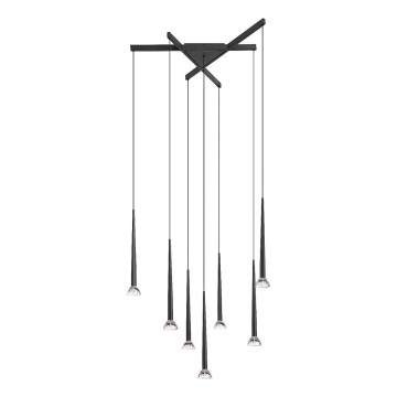 Zuma Line - LED-Pendelleuchte mit Seilaufhängung 7xLED/6W/230V schwarz