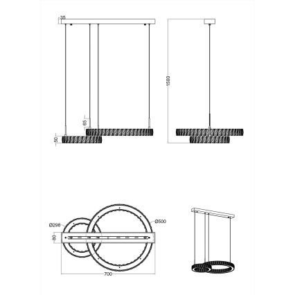 Zuma Line - LED-Hängeleuchte an Kabel LED/36W/230V Roségold