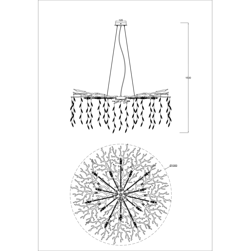 Zuma Line - Pendelleuchte an Kabel 14xG9/3,5W/230V Ø 100 cm goldfarben