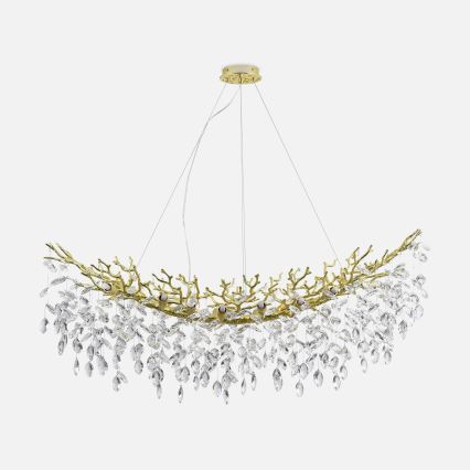 Zuma Line - Pendelleuchte mit Drahtseilaufhängung 14xG9/3,5W/230V 115x40 cm goldfarben