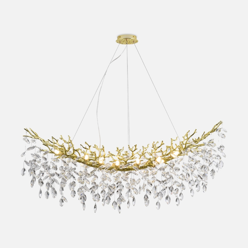 Zuma Line - Pendelleuchte mit Drahtseilaufhängung 14xG9/3,5W/230V 115x40 cm goldfarben