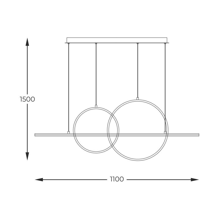 Zuma Line - LED dimmbare Hängeleuchte an Kabel LED/34W/230V gold