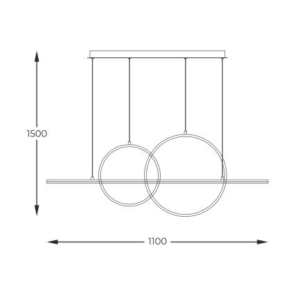 Zuma Line - Dimmbare LED-Hängeleuchte an Schnur LED/34W/230V golden