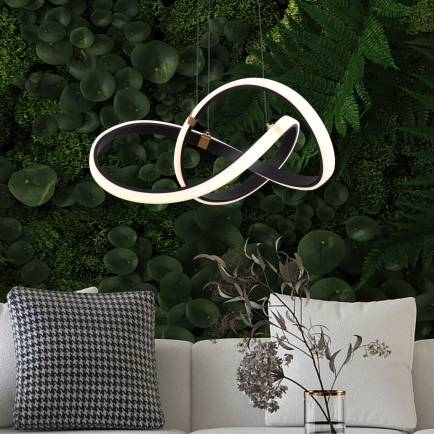 Zuma Line - Dimmbare LED-Hängeleuchte an Schnur LED/44W/230V schwarz/golden
