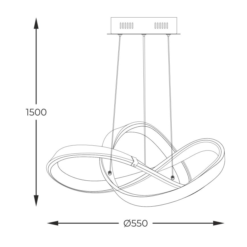 Zuma Line - Dimmbare LED-Hängeleuchte an Schnur LED/44W/230V schwarz/golden