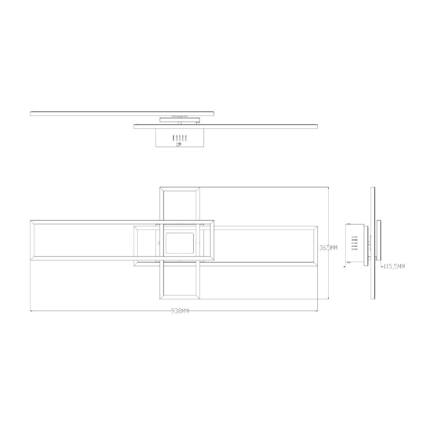 Zuma Line - Dimmbare LED-Deckenleuchte LED/55W/230V 3000-6000K schwarz/golden + Fernbedienung