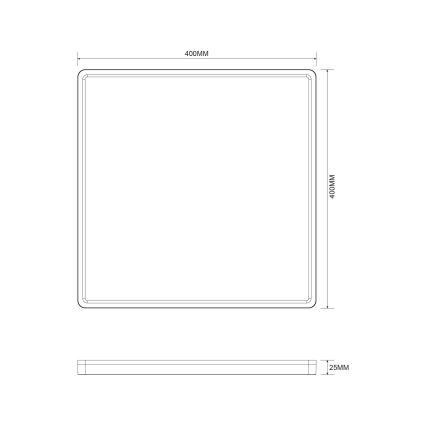 Zuma Line - Dimmbare LED-Deckenleuchte LED/38W/230V + LED/12W 3000/4000/5500K 40x40 cm schwarz