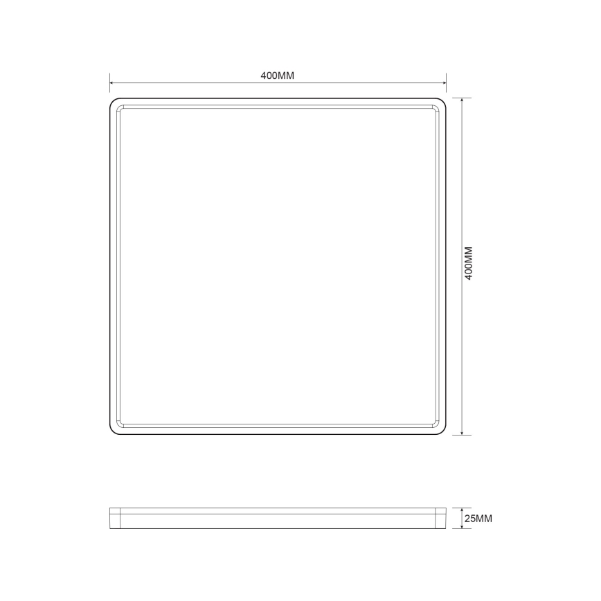 Zuma Line - Dimmbare LED-Deckenleuchte LED/38W/230V + LED/12W 3000/4000/5500K 40x40 cm schwarz