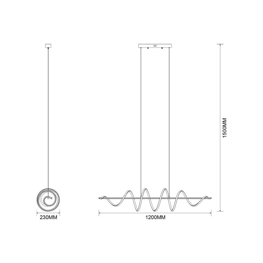 Zuma Line - LED-Pendelleuchte mit Seilaufhängung LED/60W/230V schwarz