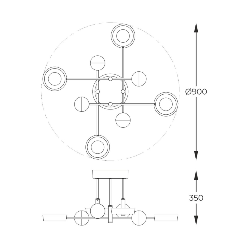 Zuma Line - LED-dimmbare Aufbau-Deckenleuchte LED/60W/230V gold/schwarz