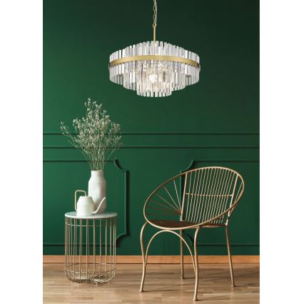 Zuma Line - Kronleuchter an Kette 12xG9/28W/230V d 60 cm golden