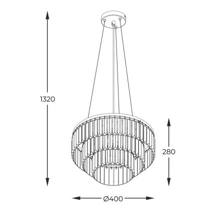 Zuma Line - Kristall-Kronleuchter an Schnur 4xE14/40W/230V schwarz