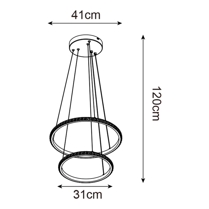 Zuma Line - LED-Kronleuchter an Aufhängung RIDE LED/22W/230V + LED/14W d 41 cm schwarz