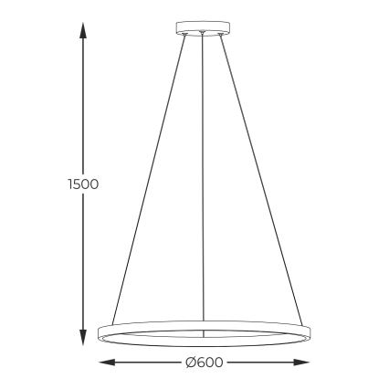 Zuma Line - LED-Hängeleuchte an Schnur LED/32W/230V 3000/4000/6000K d 60 cm schwarz