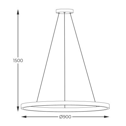 Zuma Line - LED-Hängeleuchte an Schnur LED/40W/230V 3000/4000/6000K d 90 cm schwarz