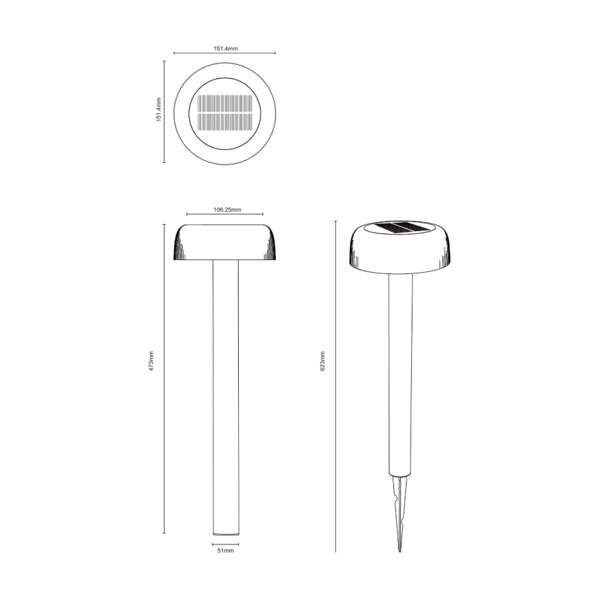 Zuma Line - LED-Solarleuchte LED/2,5W/2000 mAh IP44 schwarz