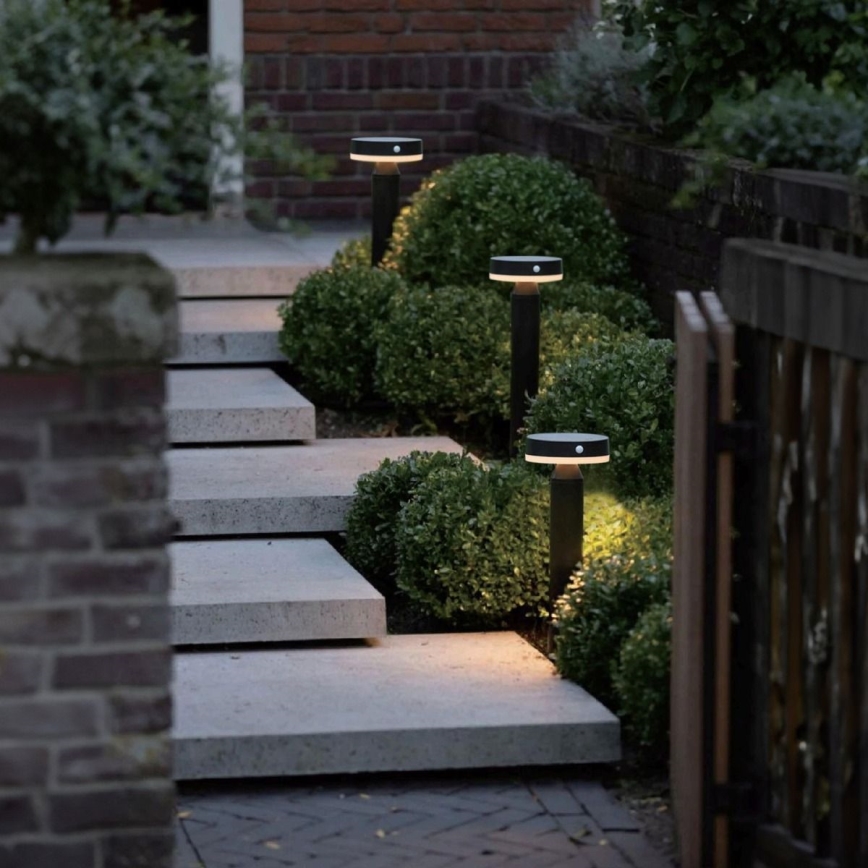 Zuma Line - LED Solarleuchte mit Bewegungs- und Dämmerungssensor LED/4,5W/2000 mAh IP44 schwarz