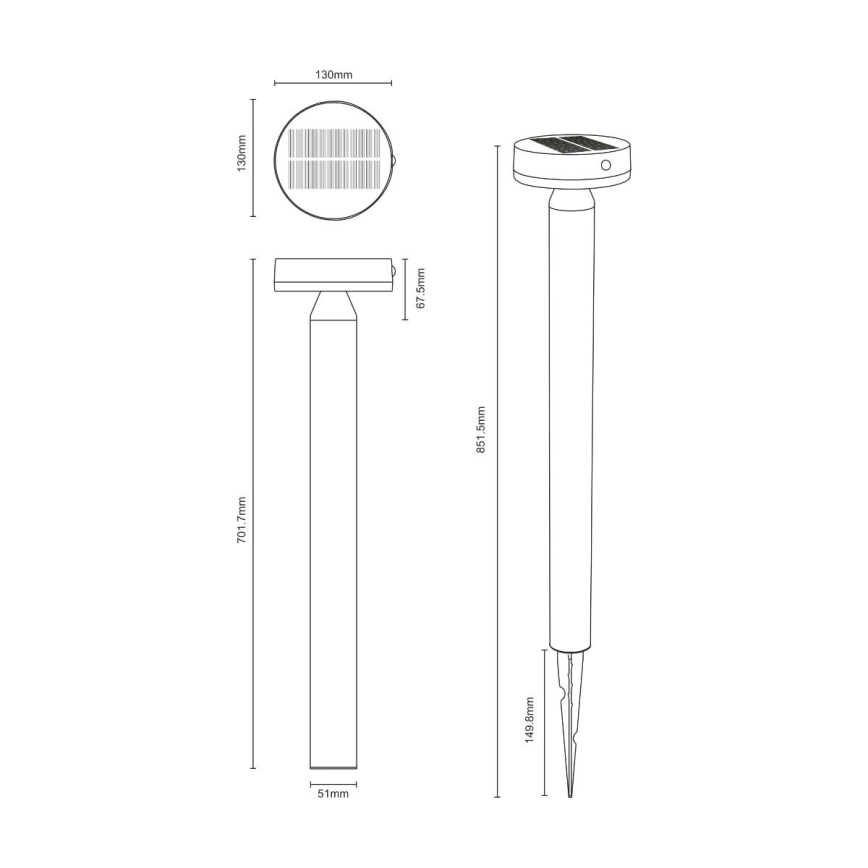 Zuma Line - LED Solarleuchte mit Bewegungs- und Dämmerungssensor LED/4,5W/2000 mAh IP44 schwarz